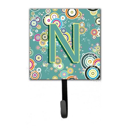 Jensendistributionservices Letter N Circle Circle Teal Initial Alphabet Leash & Key Holder MI1658551